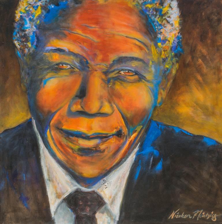 770x777 Saatchi Art Mandela Painting By Nicoleen Meintjes - Mandela Painting
