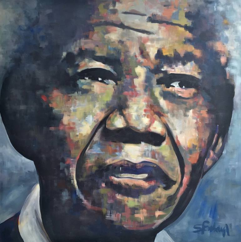770x773 Saatchi Art Mandela Painting By Stephanie Fonteyn - Mandela Painting