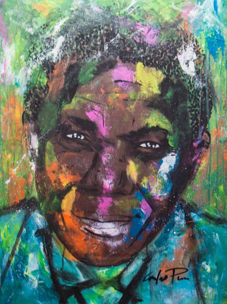 770x1031 Saatchi Art Nelson Mandela Modern Portrait By Carlos Pun Painting - Mandela Painting
