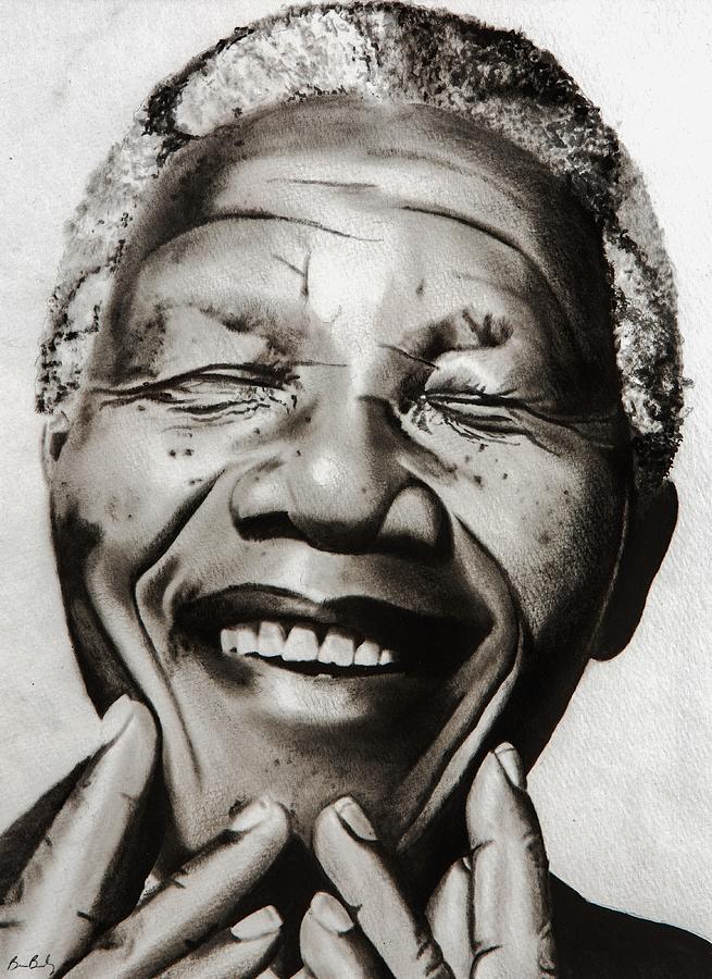 655x900 His Excellency Nelson Mandela Painting By Brian Broadway - Mandela Painting