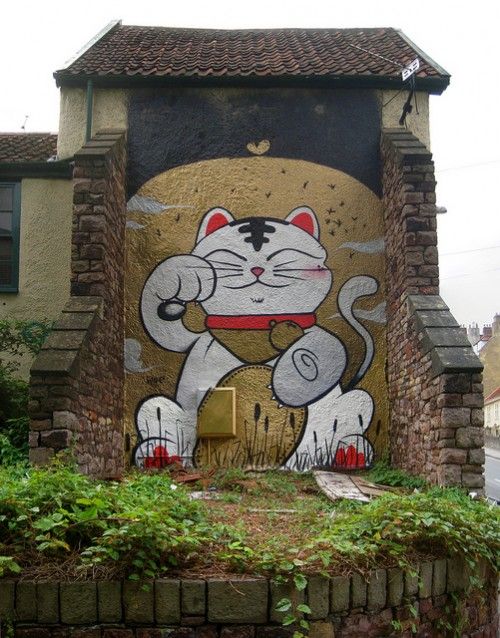 500x638 Maneki Neko Neko's Maneki Neko, Street Art And Street - Maneki Neko Painting