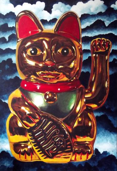 375x549 Maneki Neko Paintings For Sale Saatchi Art - Maneki Neko Painting