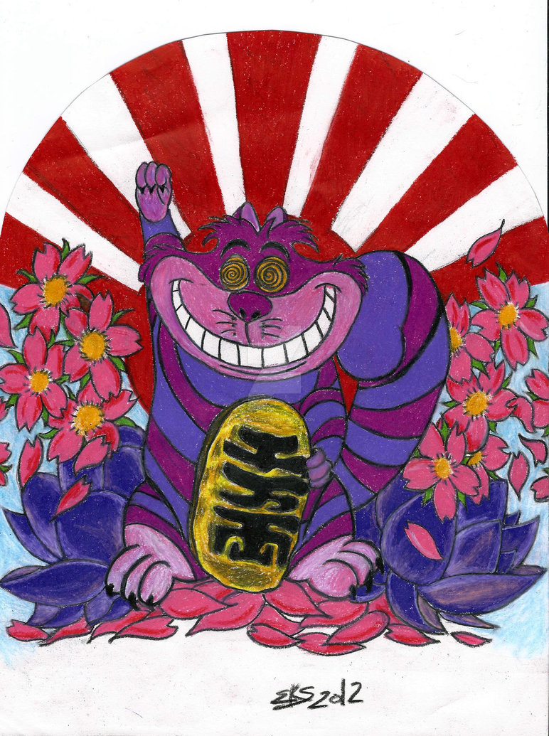 772x1035 Cheshire Maneki Neko Upper Arm Sleeve Concept By Edkellnerink - Maneki Neko Painting