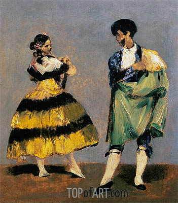 351x400 Spanish Dancers Manet Painting Reproduction 13678 Topofart - Manet Painting