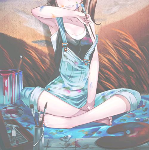 500x506 Image About Girl In Manga By Lucie On We Heart It - Manga Girl Painting