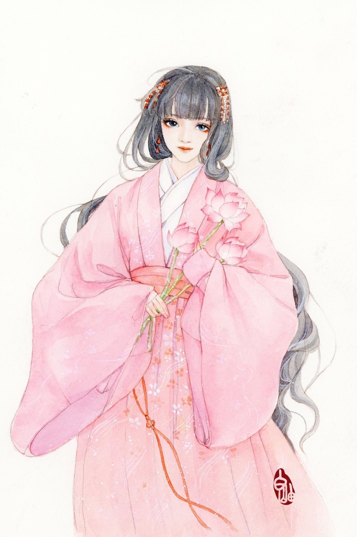 1200x1806 Pin By S. On Ancient Girls (Art) Anime, Characters - Manga Girl Painting