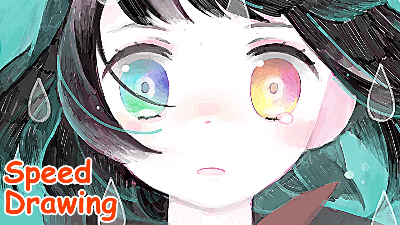 1280x720 Kawaii Girl Speed Drawing In Photoshop - Manga Painting