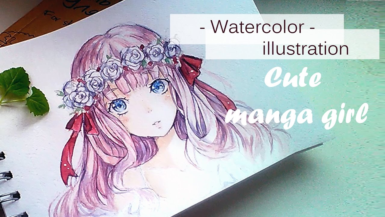 1280x720 Watercolor Painting Timelapse Manga Girl - Manga Painting