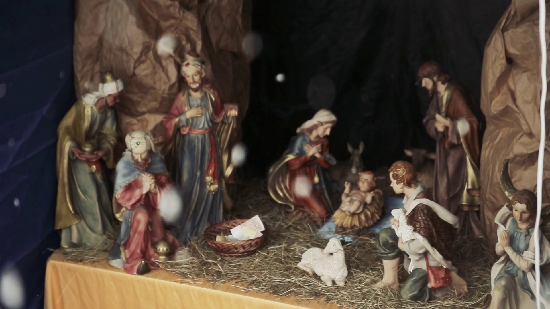 1920x1080 Christmas Nativity Scene With Mary, Joseph, Baby Jesus, - Manger Scene Painting
