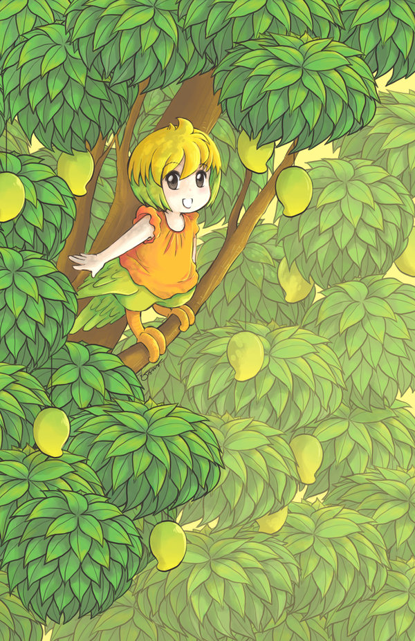 600x927 Mango Tree By Firodendon - Mango Tree Painting