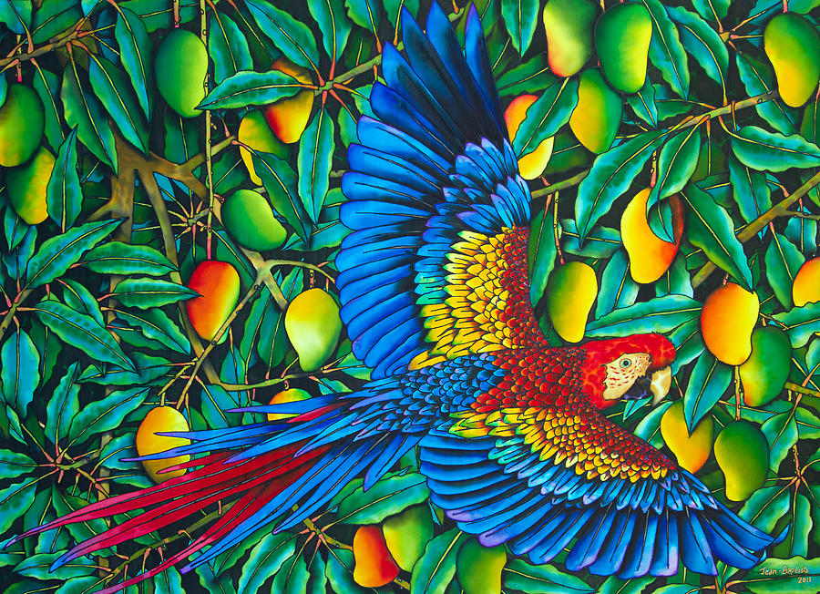 900x652 Macaw In Mango Tree - Mango Tree Painting