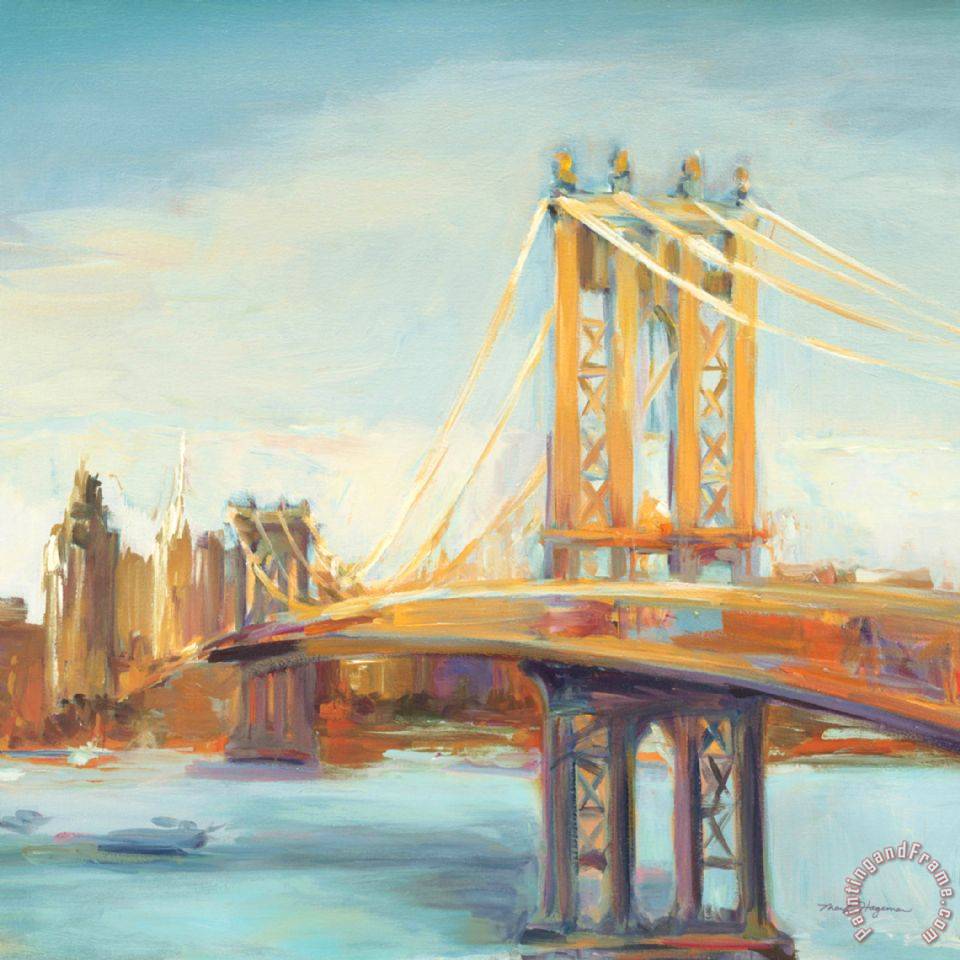960x960 Marilyn Hageman Sunny Manhattan Bridge Painting - Manhattan Painting