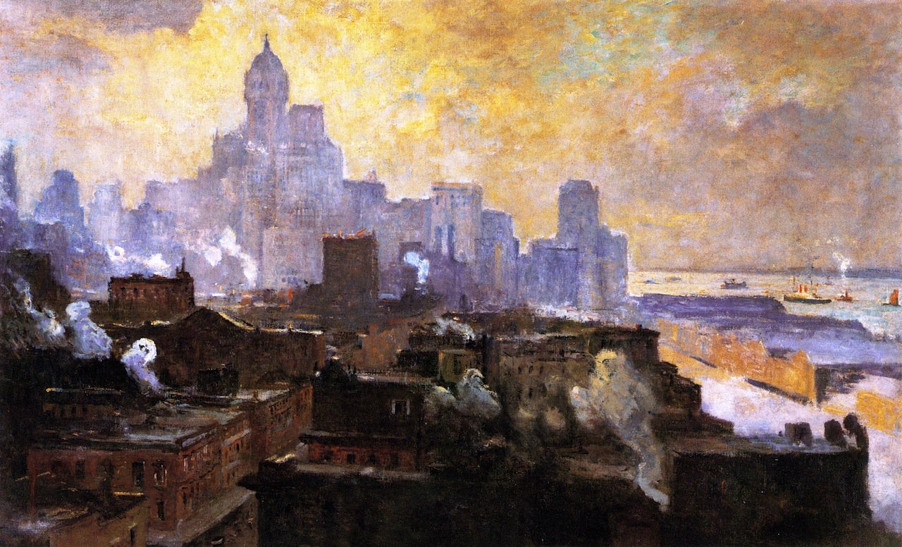 1280x776 Mountains Of Manhattan Painting Colin Campbell Cooper Oil Paintings - Manhattan Painting