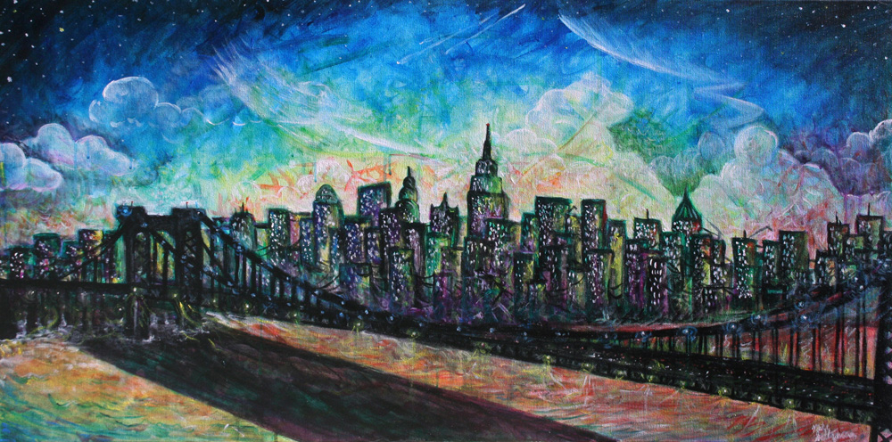 1000x496 Impressionist And Pop Art Painter - Manhattan Skyline Painting