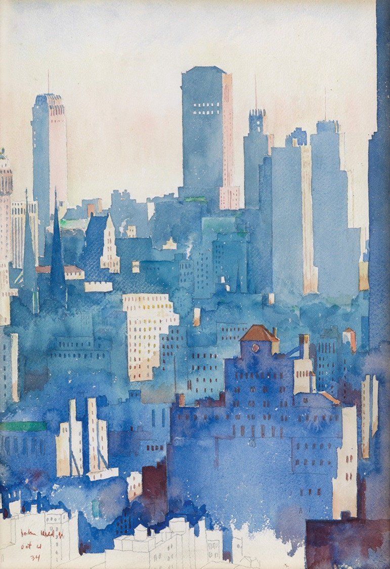771x1125 Mark W. On Manhattan Skyline And Drawings - Manhattan Skyline Painting