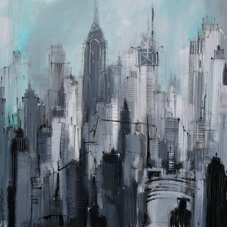 770x770 Saatchi Art Manhattan Skyline Nyc Painting By Irina Rumyantseva - Manhattan Skyline Painting
