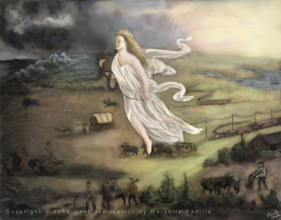 900x704 Manifest Destiny John Gast Duplication By Bandgeekninja0723 - Manifest Destiny Painting