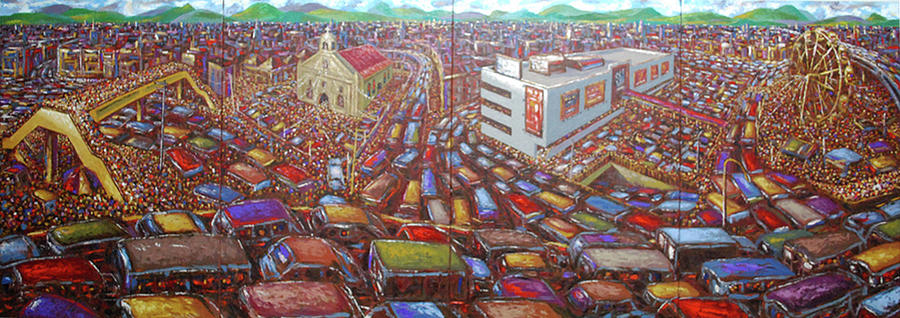 900x318 City Of Manila Painting By Marcial Pontillas - Manila Painting