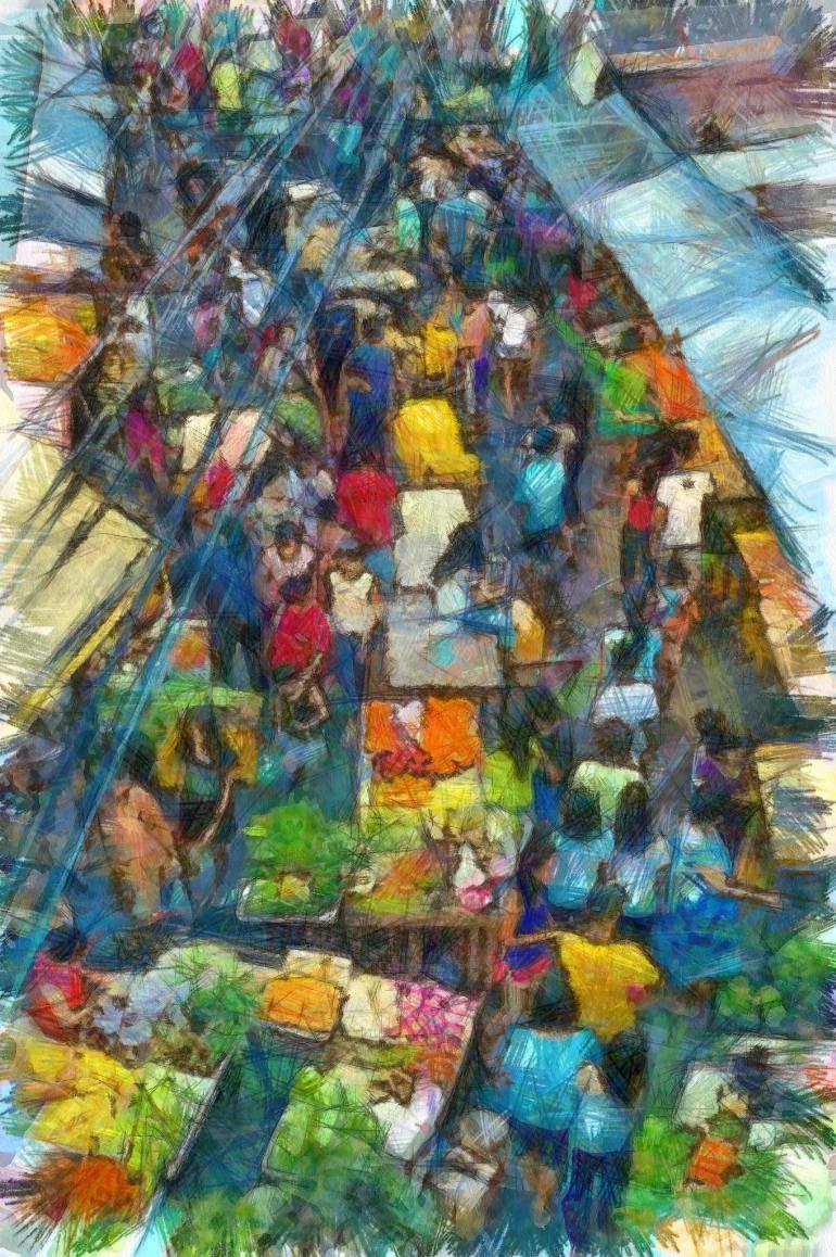 770x1158 Saatchi Art Manila Market Painting By Angie Payne - Manila Painting