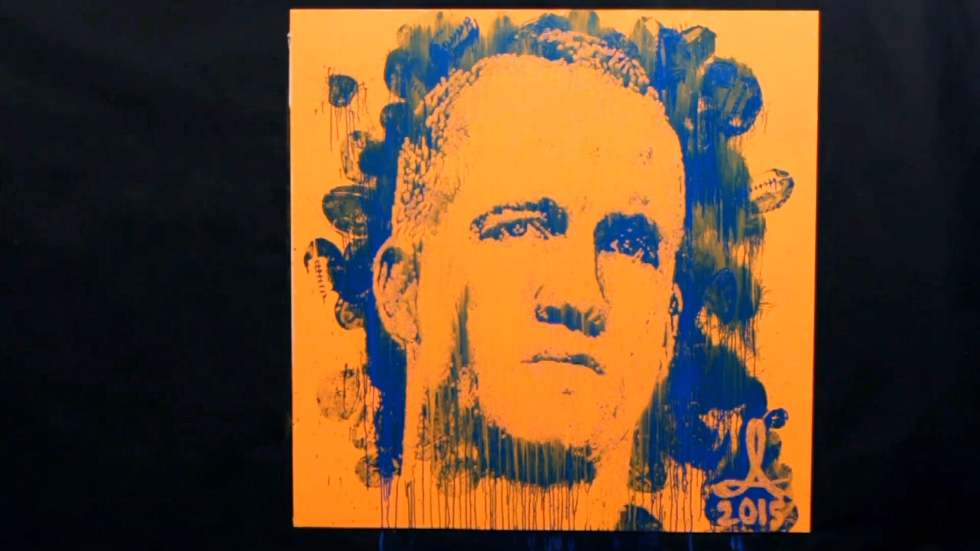 1920x1080 Peyton Manning Portrait Painted With Football. - Mannings Painting
