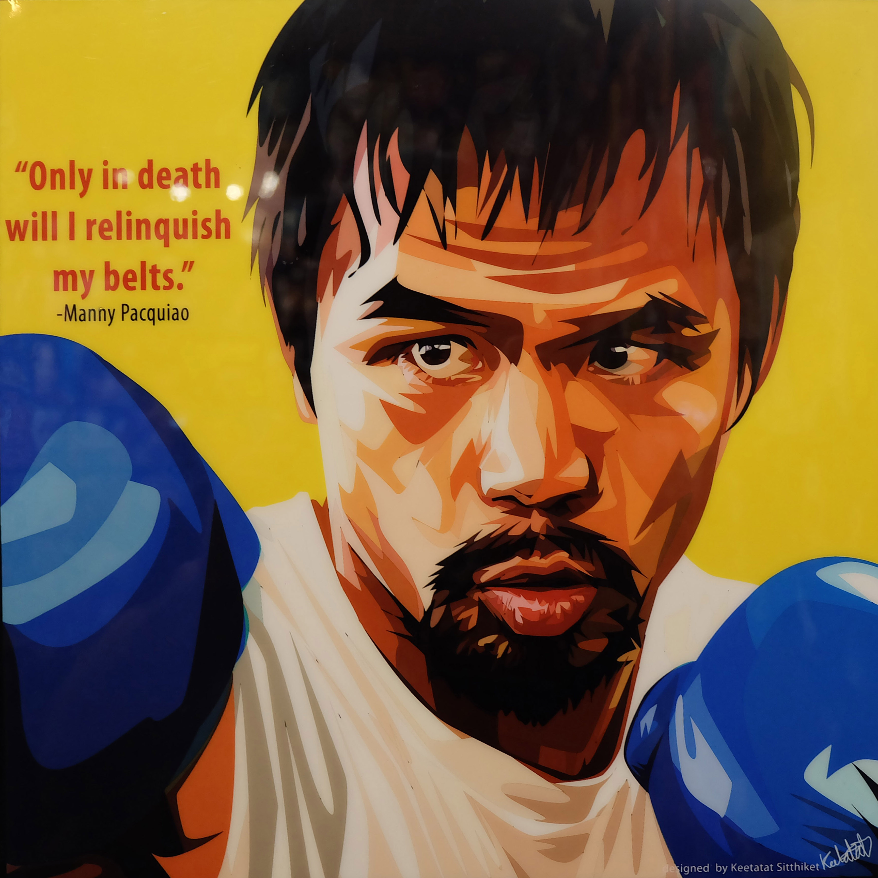 3456x3456 Manny Pacquiao Poster Only In Death Will I - Manny Pacquiao Painting