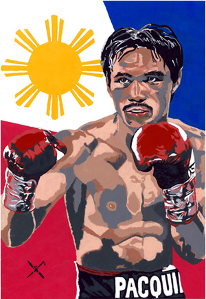 300x436 Doghouse Boxing's Official Manny Pacquiao Art By Coyote Duran - Manny Pacquiao Painting
