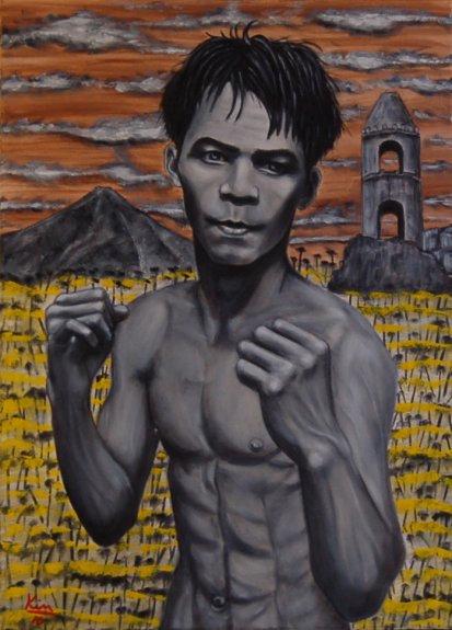 413x575 Oil Painting Gt Fight Man ( Manny Pacquiao ) - Manny Pacquiao Painting