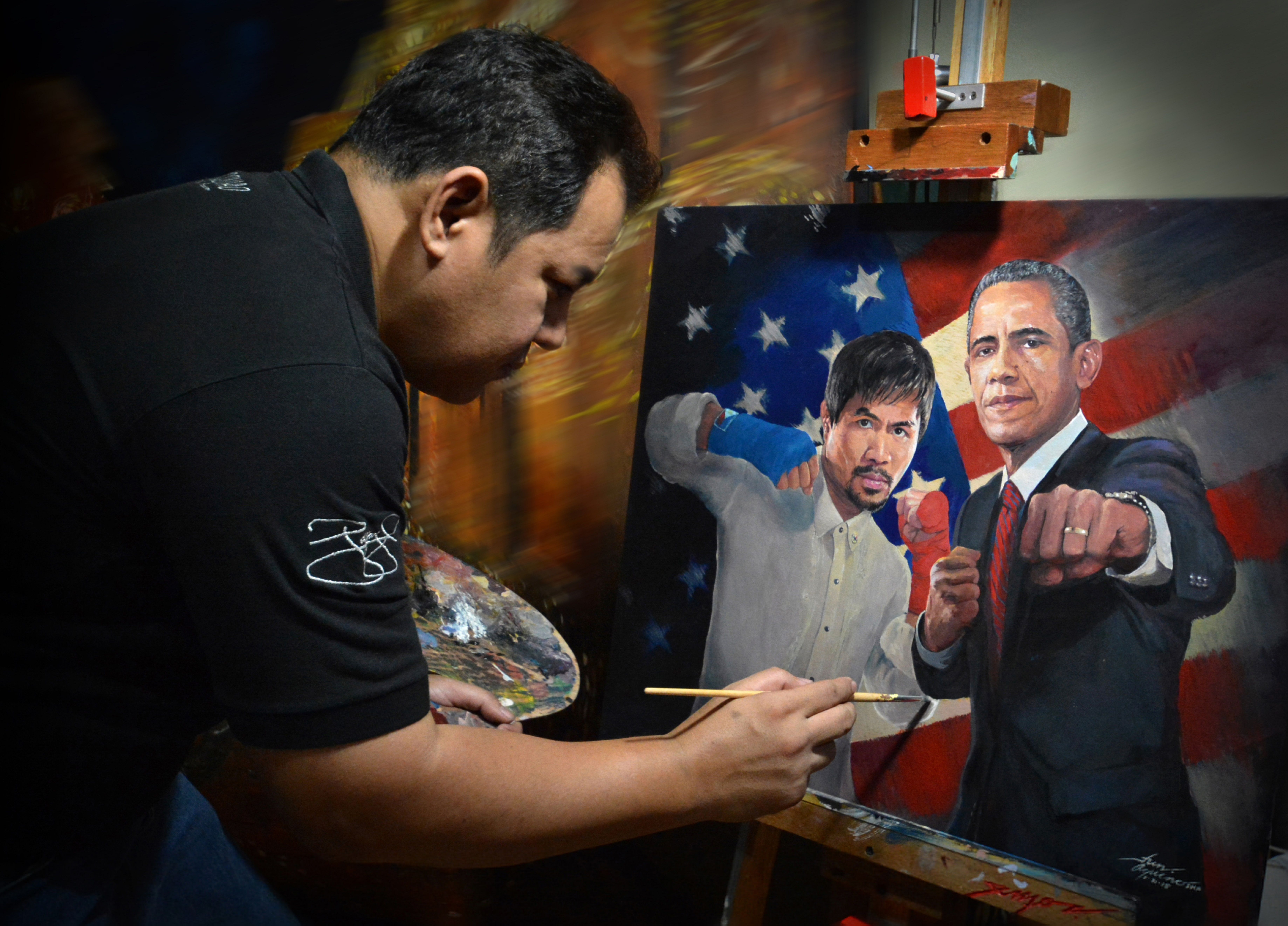 7353x5289 What Pacquiao Gave As A Gift To Obama In His Washington Dc Visit - Manny Pacquiao Painting