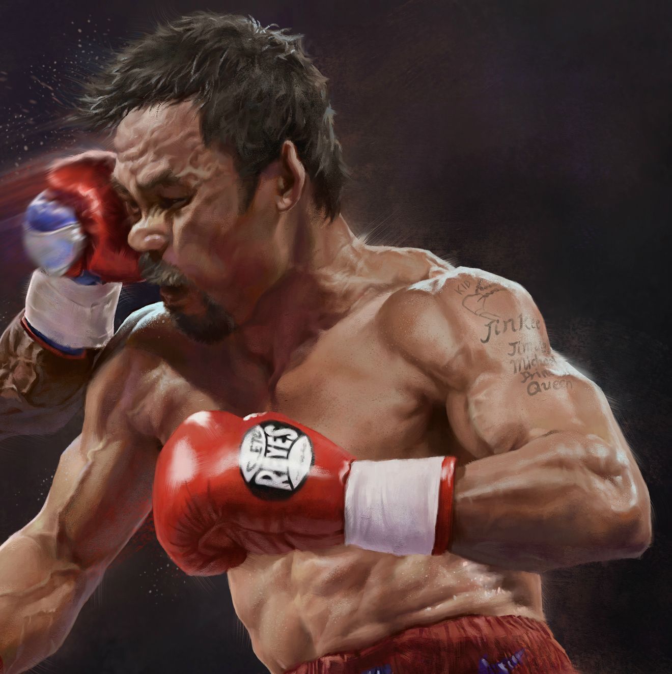 1320x1324 Floyd Mayweather Vs Manny Pacquiao Painting - Manny Pacquiao Painting