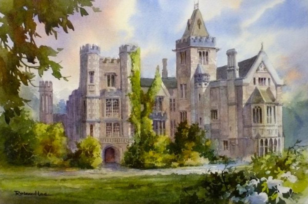 1000x663 Painting Of Adare Manor Roland Lee - Manor House Painting