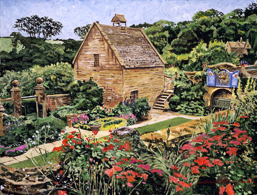 900x685 Country Stone Manor House Painting By David Lloyd Glover - Manor House Painting