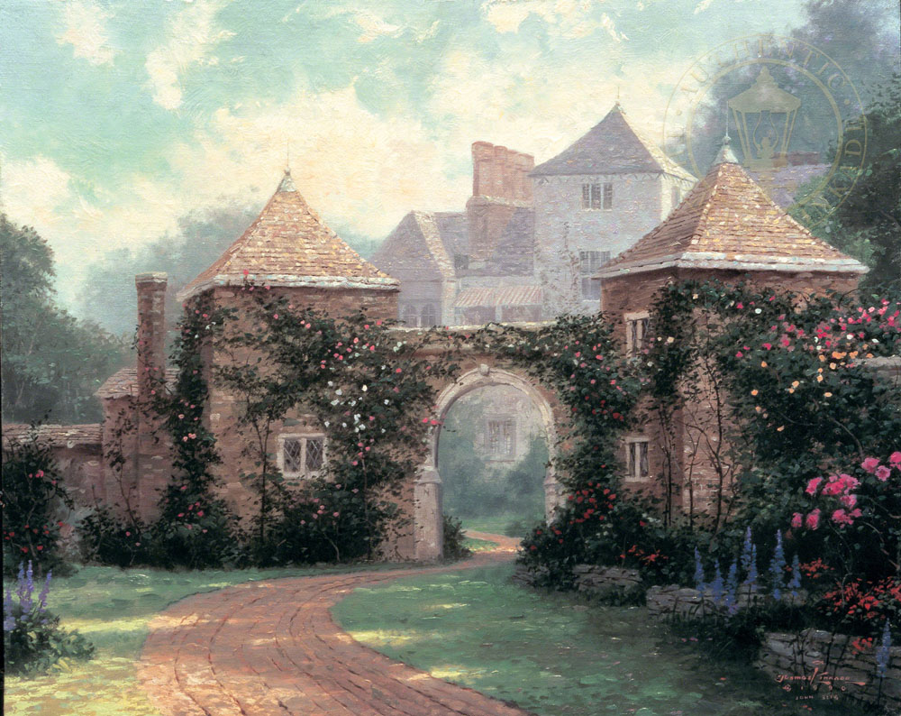 1000x794 Entrance To The Manor House - Manor House Painting