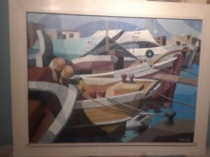 300x225 Greek Impressionist Oil Painting By The Famous Painter Manos - Manos Painting