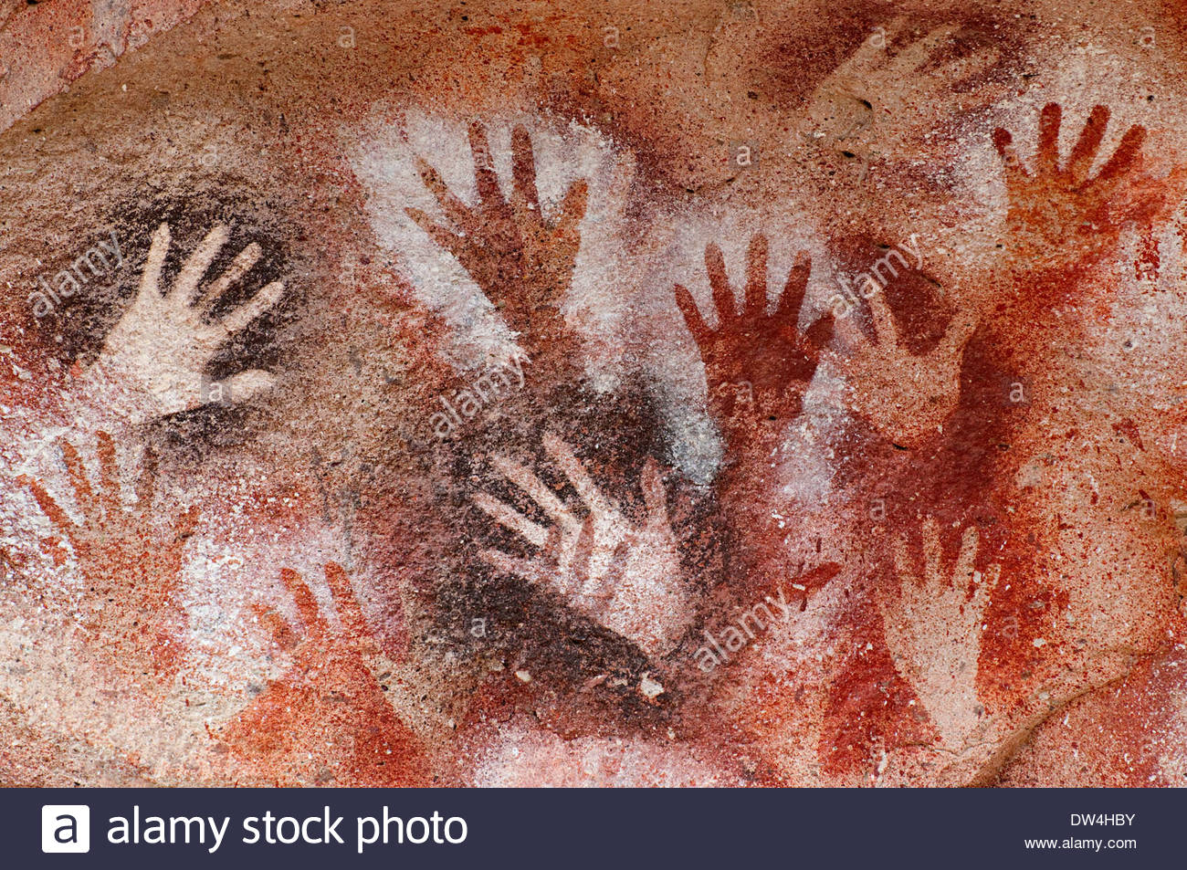 1300x953 Red Hands Cave Painting Stock Photos Amp Red Hands Cave Painting - Manos Painting
