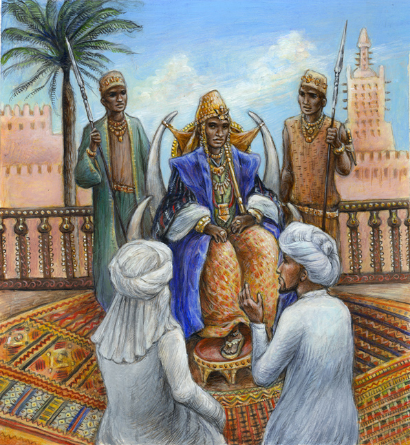 596x646 Mansa Musa, King Of Mali By Suburbanbeatnik - Mansa Musa Painting