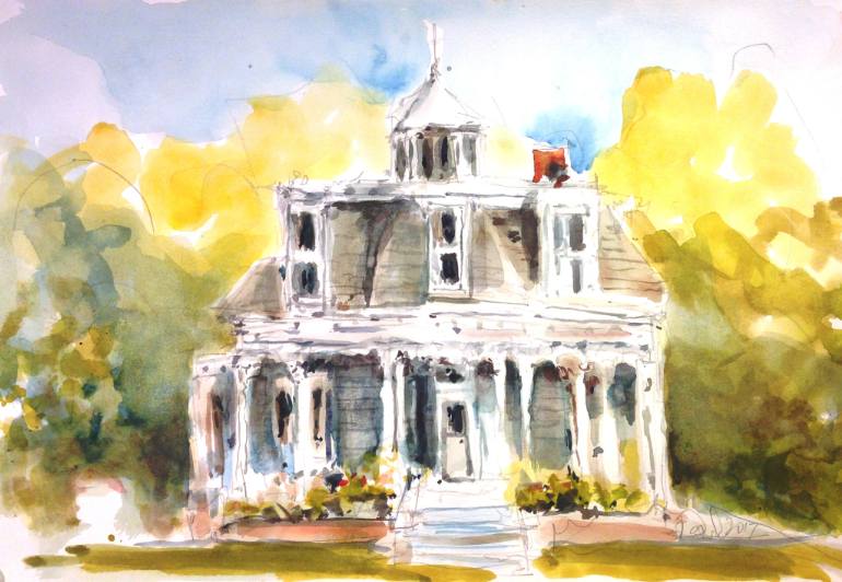 770x532 Saatchi Art Heritage Square Mansion Painting By Daniel Clarke - Mansion Painting