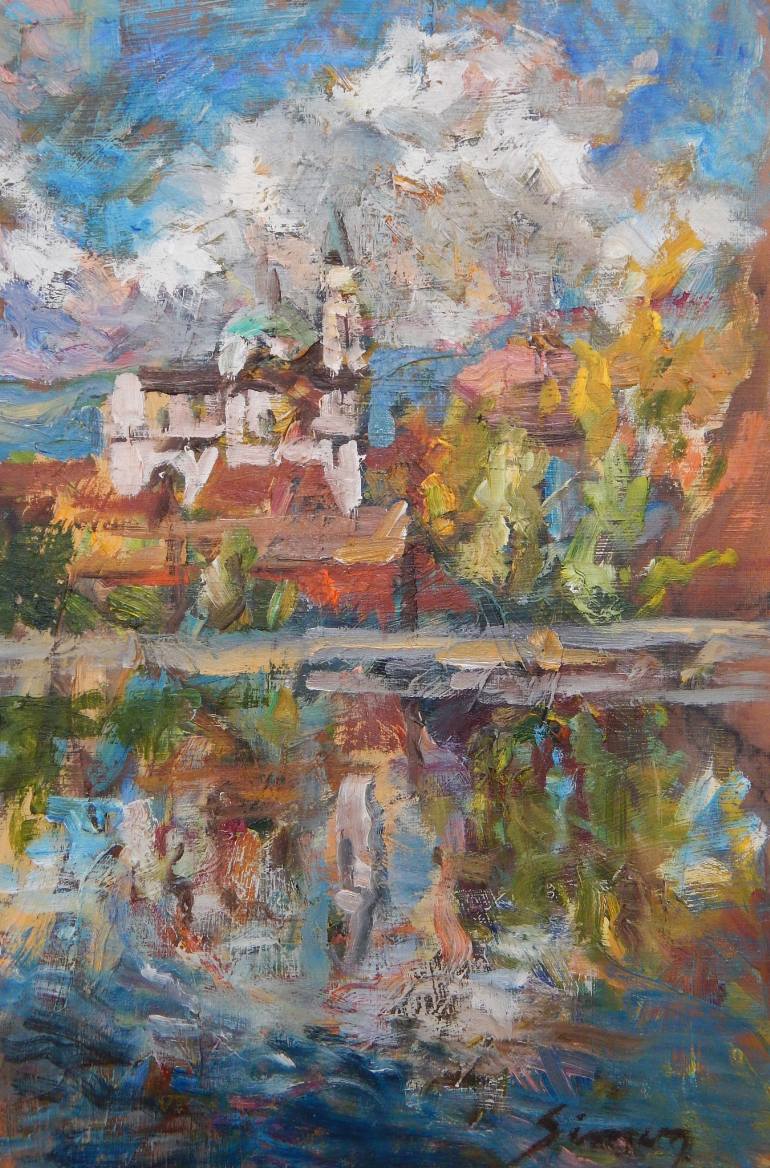 770x1168 Saatchi Art Mansion Painting By Simon - Mansion Painting