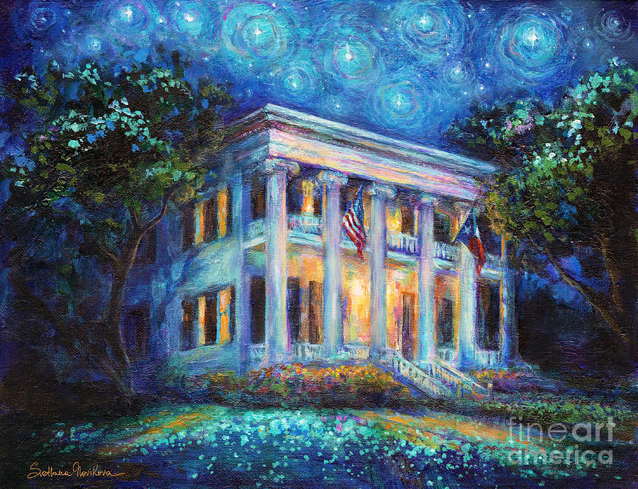 900x690 Texas Governor Mansion Painting Painting By Svetlana Novikova - Mansion Painting