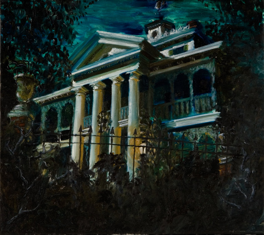 900x800 Haunted Mansion Painting By Yensidtlaw1969 - Mansion Painting