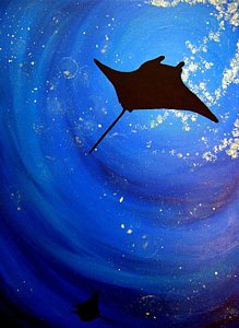 Manta Ray Painting at PaintingValley.com | Explore collection of Manta ...