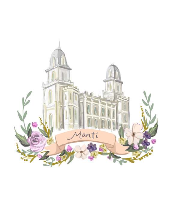 570x738 Manti Temple Lds Painting Mormon Art Latter Day Saint - Manti Temple Painting
