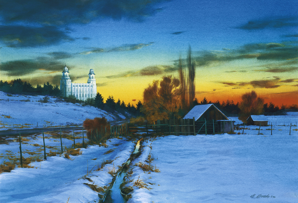 1000x683 Manti Temple Al Rounds - Manti Temple Painting