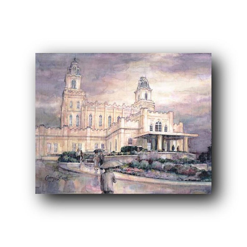 800x800 Refuge From The Storm - Manti Temple Painting
