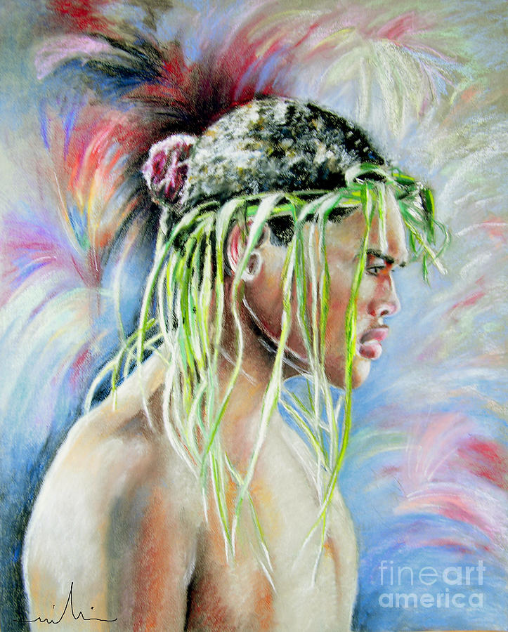 723x900 Young Maori Warrior Painting By Miki De Goodaboom - Maori Painting