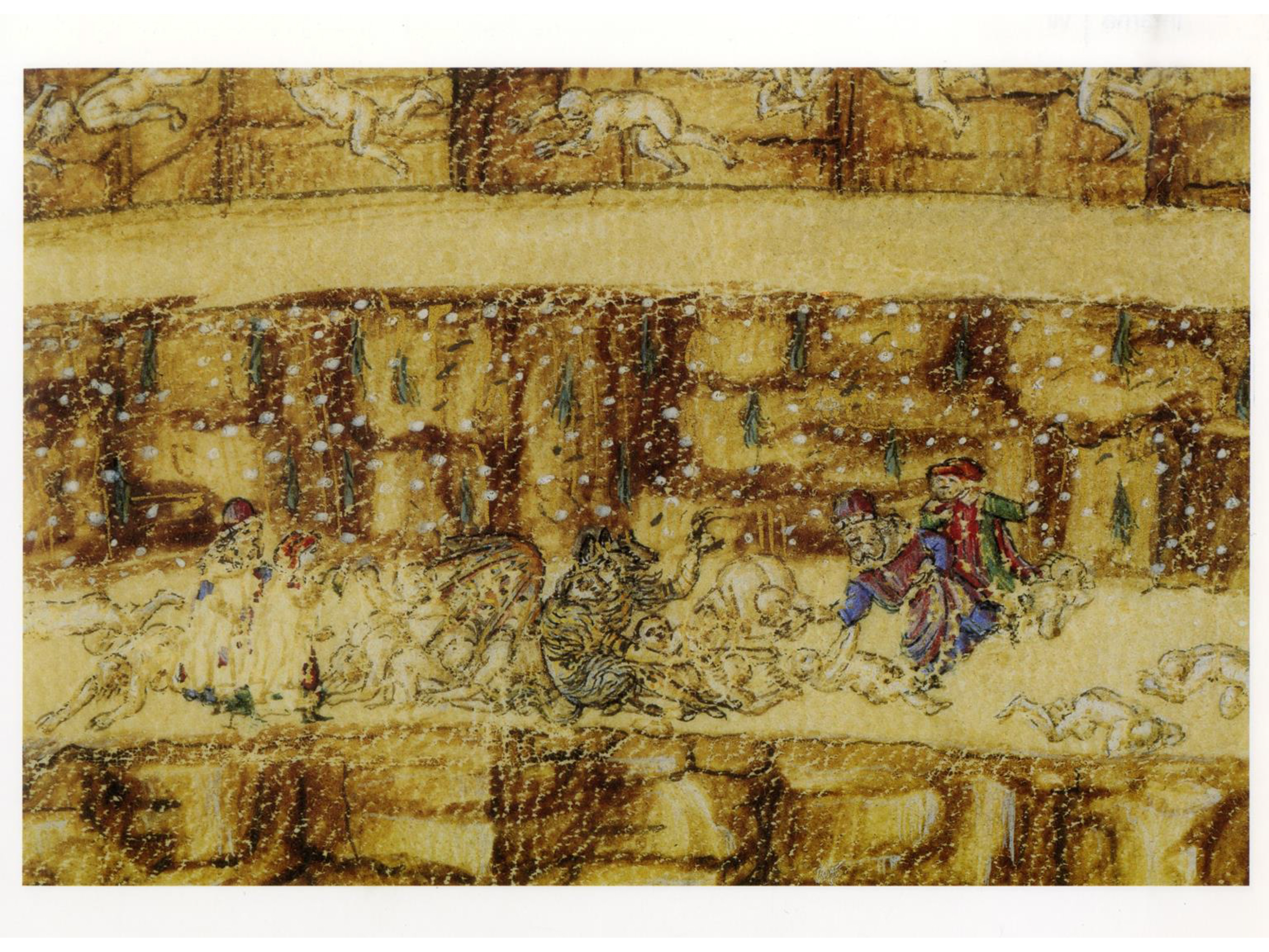 3000x2250 Botticelli, A Map Of Dante's Hell. Detail Cerberus The Core - Map Of Hell Painting