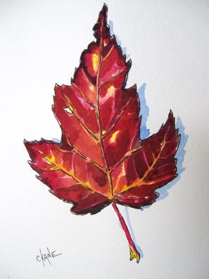 300x400 Let's Paint An Autumn Maple Leaf!step By Step Directions - Maple Leaf Painting