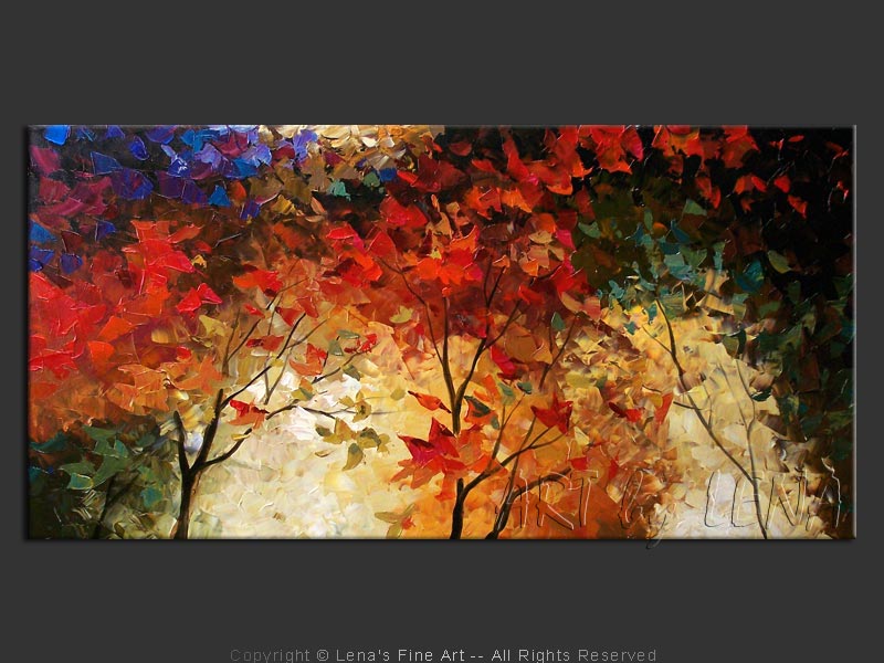 800x600 Maples In The Wind Art By Lena - Maple Leaf Painting