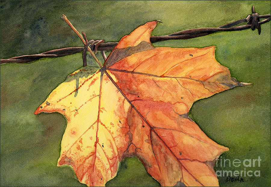 900x622 Autumn Maple Leaf Painting By Antony Galbraith - Maple Leaf Painting