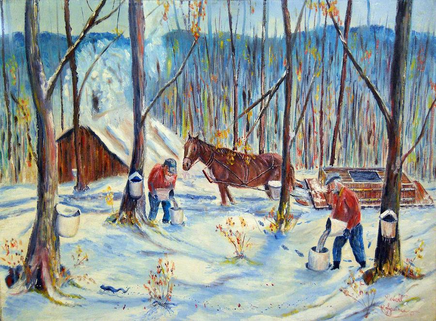 900x662 Old School Maple Syrup Painting By Robert Rombeiro - Maple Syrup Painting
