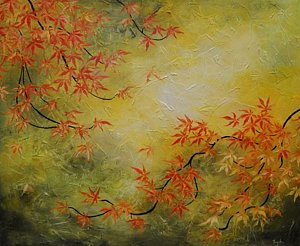 300x246 Japanese Maple Tree Painting By Tomoko Koyama - Maple Tree Painting